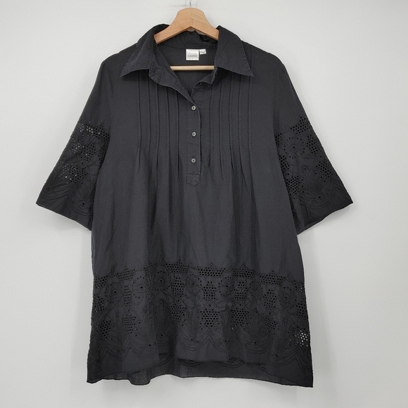 Oxmo Tops - OXMO | eyelet tunic